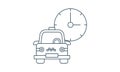 Taxi time concept outline icon car with vector image