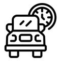 Taxi time waiting icon outline vector. Map parking