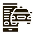 Taxi Tracking via Phone Online Taxi Icon Vector Illustration