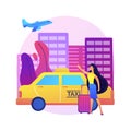 Taxi transfer abstract concept vector illustration. Royalty Free Stock Photo