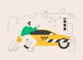 Taxi transfer abstract concept vector illustration. Royalty Free Stock Photo