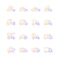 Taxi types gradient linear vector icons set Royalty Free Stock Photo