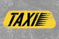 Taxi. Typographic retro grunge poster with textural background. Vector illustration. Royalty Free Stock Photo