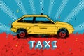 Taxi. Typographic retro grunge poster. Vector illustration. Royalty Free Stock Photo