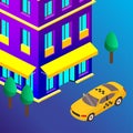 Taxi vector car illustration. Transport icon, symbol of transportation. Vehicle traffic banner design. Speed delivery. Royalty Free Stock Photo