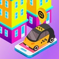 Taxi vector car illustration. Transport icon, symbol of transportation. Vehicle traffic banner design. Speed delivery. Royalty Free Stock Photo