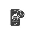 Taxi waiting time vector icon