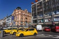 Taxi on Wenceslas square, Prague, Czech Republic Royalty Free Stock Photo