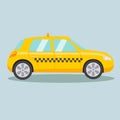 Taxi yellow car cartoon vector illustration Royalty Free Stock Photo