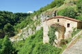 Taxiarches monastery and waterfall of Stenopotamos