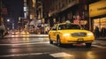 Taxicab on city street Royalty Free Stock Photo