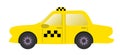 Taxicab, yellow car with taxi top sign Royalty Free Stock Photo