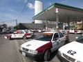 Taxicabs at the Gas Station in Chilpancingo Guerreo Mexico