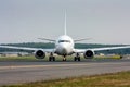 Taxiing aircraft on the main taxiway Royalty Free Stock Photo