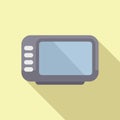 Taximeter button icon flat vector. Radio ride device