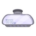 Taximeter car mirror icon, cartoon style