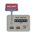 Taximeter Device Calculating Equipment, Service Pay, Taxicab Counter Measurement Appliance Vector Illustration