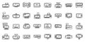 Taximeter icons set outline vector. Auto trip