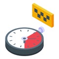 Taximeter stopwatch icon isometric vector. Taxi cab