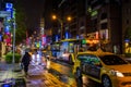 Busy night streets of Taipei