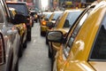 Taxis in New York waiting in traffic Royalty Free Stock Photo