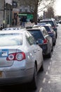 Taxis waiting at the taxi rank in Witney, Oxfordshire, UK Royalty Free Stock Photo