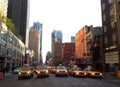 Taxis in West 48th and 8th street