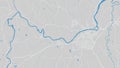 Tay river map, Perth city, Scotland. Watercourse, water flow, blue on grey background road map. Vector illustration Royalty Free Stock Photo