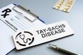 Tay-Sachs disease concept. Prescription form