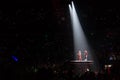 Taylor Swift and Ed Sheeran in concert Royalty Free Stock Photo