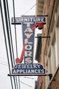 Taylors sign on Main Street in Old Ellicott City, Maryland Royalty Free Stock Photo