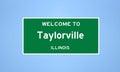 Taylorville, Illinois city limit sign. Town sign from the USA. Royalty Free Stock Photo