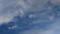 Time lapse of cumulus clouds against a blue sky. White clouds tighten the sky.