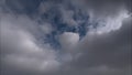 Time lapse of cumulus clouds against a blue sky. White clouds tighten the sky.