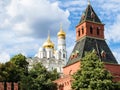 Taynitskaya Tower and Cathedral of the Archangel Royalty Free Stock Photo