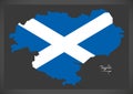 Tayside map with Scottish national flag illustration Royalty Free Stock Photo
