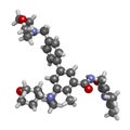 Tazemetostat cancer drug molecule. 3D rendering. Royalty Free Stock Photo