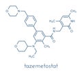 Tazemetostat cancer drug molecule. Skeletal formula Royalty Free Stock Photo