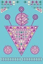 Poster Tazerzit Vector Illustration. The Symbol of Moroccan Berber Jewelry.