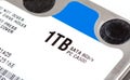 1 TB hard drive storage space , simple one terabyte 2.5 inch HDD object macro, extreme closeup, number label, nobody, detail shot