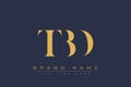 TBD abstract letter logo design Royalty Free Stock Photo