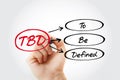 TBD - To Be Defined acronym