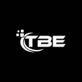 TBE letter logo design on black background. TBE creative initials letter logo concept. TBE letter design