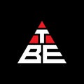 TBE triangle letter logo design with triangle shape. TBE triangle logo design monogram. TBE triangle vector logo template with red