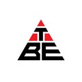 TBE triangle letter logo design with triangle shape. TBE triangle logo design monogram. TBE triangle vector logo template with red