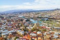 Tbilisi city center aerial view Georgia