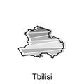 Tbilisi flag and map illustration vector, Georgia (United States of America) Map Vector Design Template