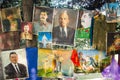 TBILISI, GEORGIA - 6 August 2016 - Collections of vintage soviet union pictures in the flea market. Lenin, Stalin