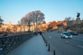 Tbilisi, Georgia - 14.01.2019: Buildings in Old Tbilisi, Metekhi bridge, capital of Georgia