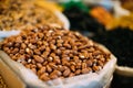 Tbilisi, Georgia. Close View Of Hazelnut Cobnut Filbert Nut In Bag